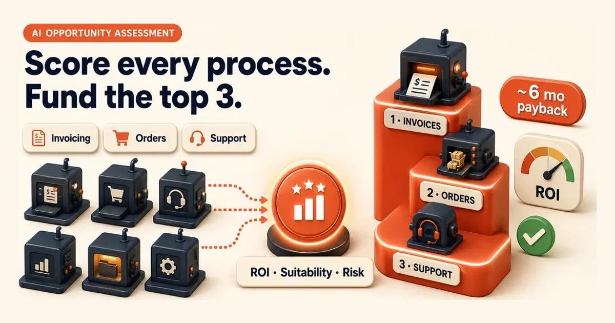 AI Opportunity Assessment for SMBs: Rank Your Top 3 Wins